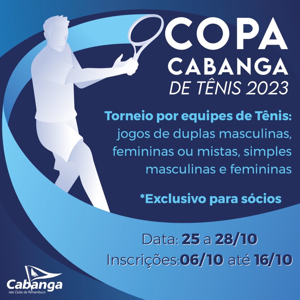 Inscrições abertas para a Copa Cabanga de Tênis 2023